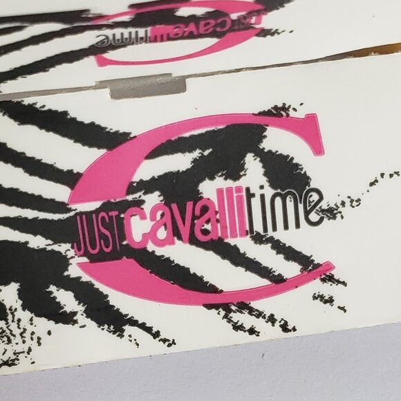 JUST CAVALLI Watch Wide Leather Strap Watch Yellow Cutout Lasercut - Picture 12 of 12